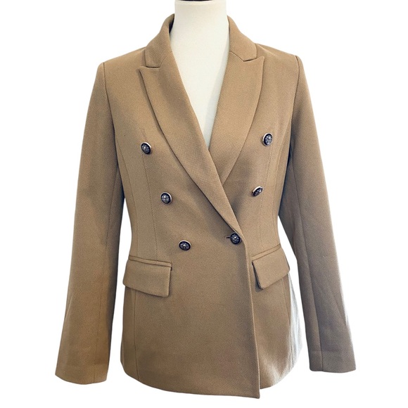 Jules & Leopold Stretch Double Breasted Tan Blazer Jacket Womens Sz S - Picture 1 of 10